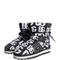 Black Logo Nylon Padded Mid Calf Boots Shoes