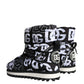 Black Logo Nylon Padded Mid Calf Boots Shoes