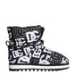 Black Logo Nylon Padded Mid Calf Boots Shoes