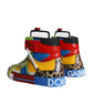 Multicolor Leather High Top Sneakers Shoes
