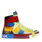 Multicolor Leather High Top Sneakers Shoes