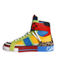 Multicolor Leather High Top Sneakers Shoes