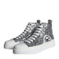 Silver White Sequined High Top Sneakers Shoes
