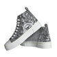 Silver White Sequined High Top Sneakers Shoes