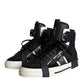 Black White Lace Up High Top Sneakers Shoes