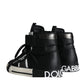 Black White Lace Up High Top Sneakers Shoes