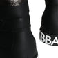 Black White Lace Up High Top Sneakers Shoes