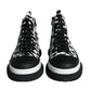 Black White Leopard High Top Sneaker Shoes