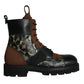 Brown Suede Camouflage Leather Combat Boots Shoes