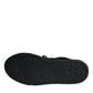 Black Leather High Top Logo Sneakers Shoes