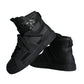 Black Leather High Top Logo Sneakers Shoes
