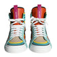 Multicolor Leather High Top Sneakers Shoes