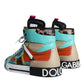 Multicolor Leather High Top Sneakers Shoes