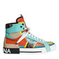 Multicolor Leather High Top Sneakers Shoes
