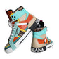 Multicolor Leather High Top Sneakers Shoes