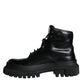 Black Lace Up Trekking Ankle Boots Men Shoes