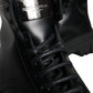 Black Lace Up Mid Calf Boots Men Shoes