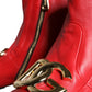 Red Lambskin Leather Men Ankle Boots Shoes