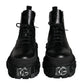 Black Lace Up Trekking Ankle Boots Men Shoes