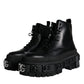 Black Lace Up Trekking Ankle Boots Men Shoes