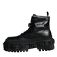 Black Lace Up Trekking Ankle Boots Men Shoes