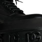 Black Lace Up Trekking Ankle Boots Men Shoes