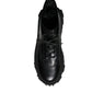 Black Lace Up Trekking Ankle Boots Men Shoes