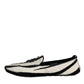 Black White Calf Fur Slip On Loafers Men Shoes