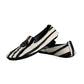 Black White Calf Fur Slip On Loafers Men Shoes