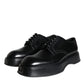 Black Calf Leather Derby Formal Dress Shoes
