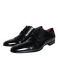 Black Calfskin Leather Derby Men Dress Shoes