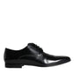 Black Calfskin Leather Derby Men Dress Shoes