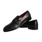 Black Leather Logo Loafers Men Dress Shoes