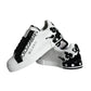 White Black Leather Crown Milano Sneakers Shoes