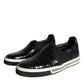 Black Leather Loafers Slippers Casual Shoes