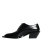 Black Calfskin Leather Derby Dress Men Shoes