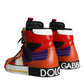 Multicolor Leather High Top Sneakers Shoes