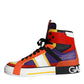 Multicolor Leather High Top Sneakers Shoes