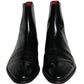 Black Calf Leather Men Ankle Boots Men Shoes