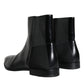 Black Calf Leather Men Ankle Boots Men Shoes