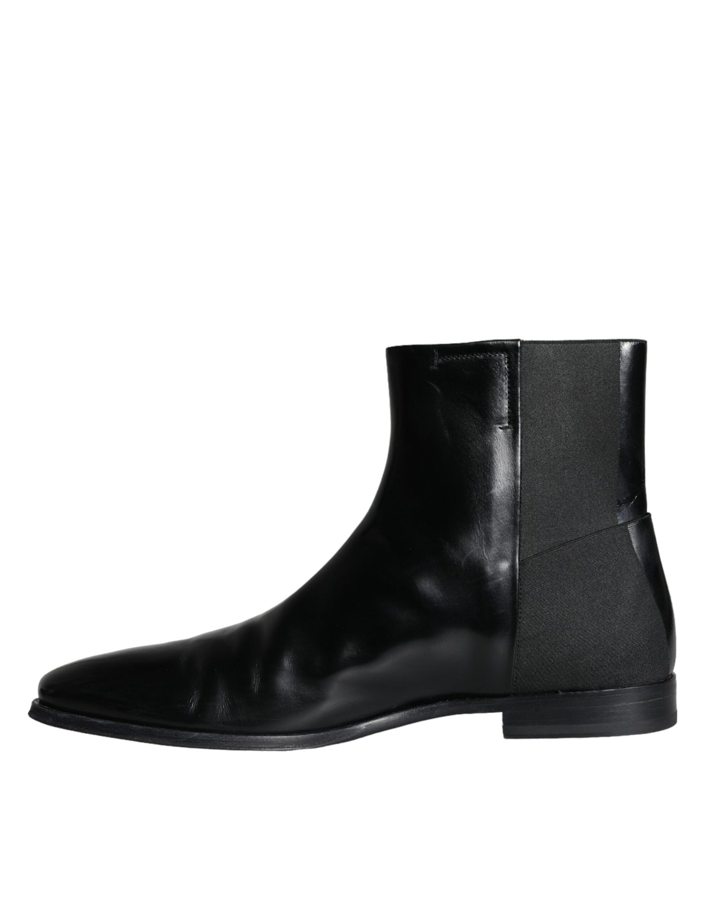 Black Calf Leather Men Ankle Boots Men Shoes