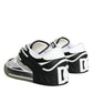 Black Silver Custom 2.Zero Low Top Sneakers Shoes