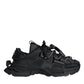 Black Low Top Space Lace Up Sneakers Shoes