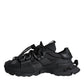 Black Low Top Space Lace Up Sneakers Shoes