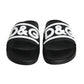 Black White Sandals Rubber Beachwear Shoes