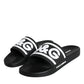 Black White Sandals Rubber Beachwear Shoes