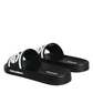 Black White Sandals Rubber Beachwear Shoes
