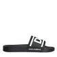 Black White Sandals Rubber Beachwear Shoes