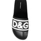 Black White Sandals Rubber Beachwear Shoes