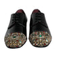 Black Leather RUNWAY POSITANO Crystal Derby Men Shoes